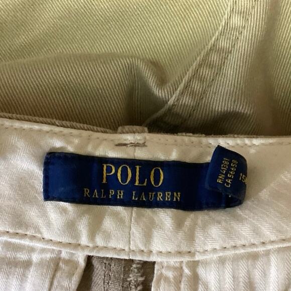 POLO Ralph Lauren Beige Straight Leg Frayed Raw Hem Cropped Trouser Pants Sz 0 - Picture 4 of 6